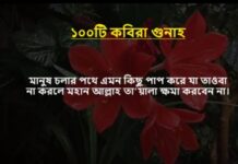 আসুন ১০০ টি কবিরা গুনাহ সম্পর্কে জেনে নেই